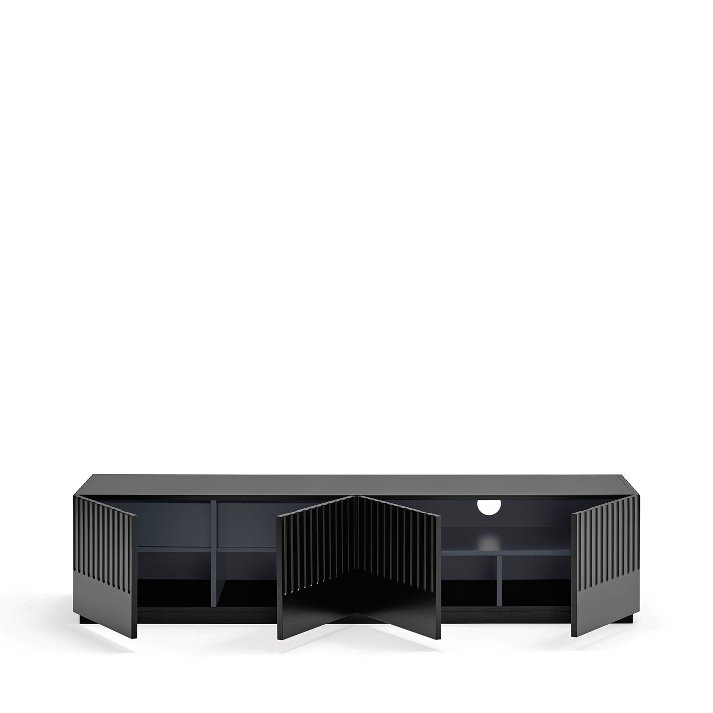 Mueble TV Doric detalle herrajes invisibles linea limpia