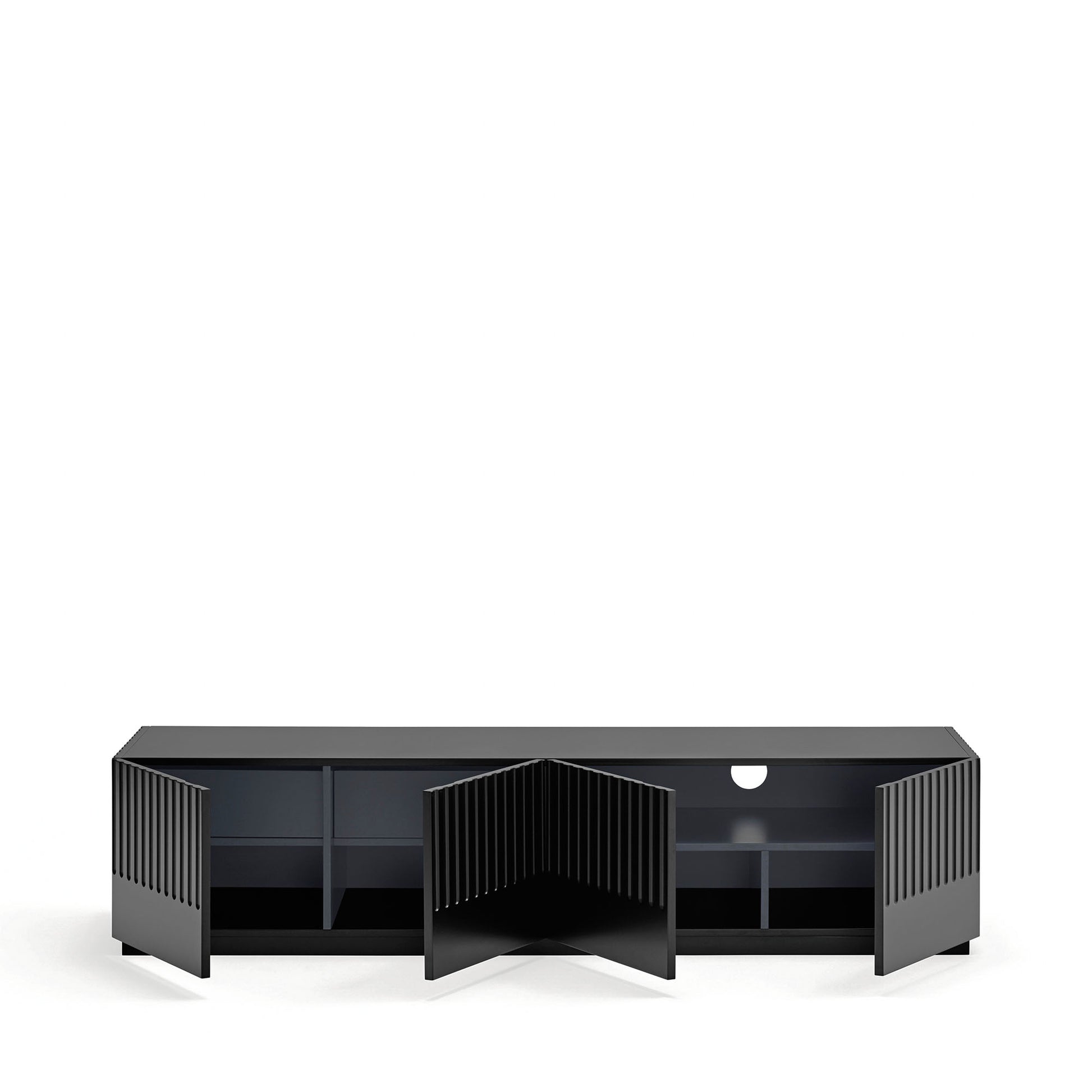 Mueble TV Doric detalle herrajes invisibles linea limpia