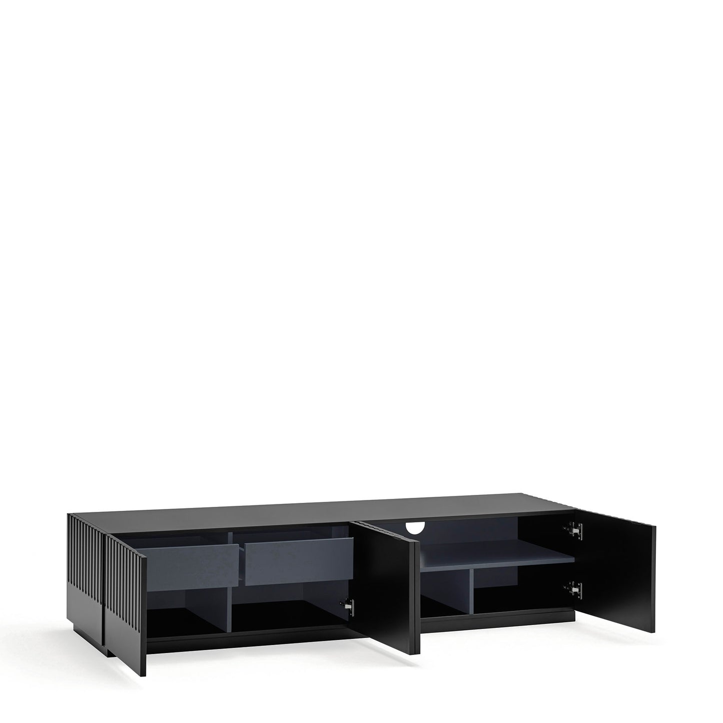 Mueble TV Doric salón diseño oscuro - Negro y antracita