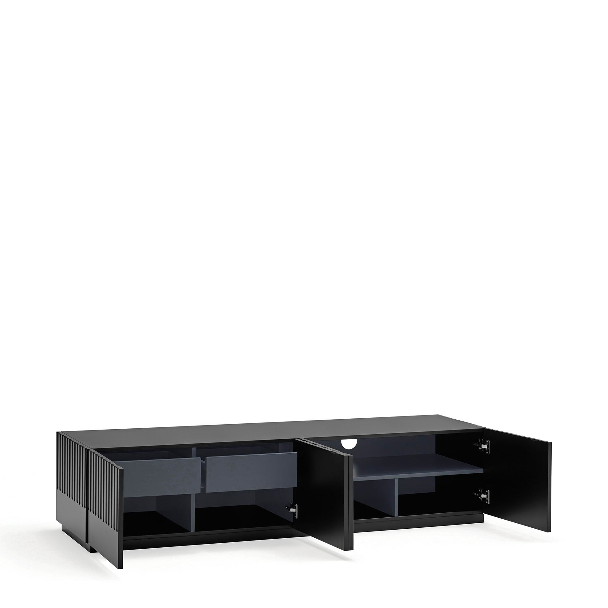 Mueble TV Doric salón diseño oscuro - Negro y antracita