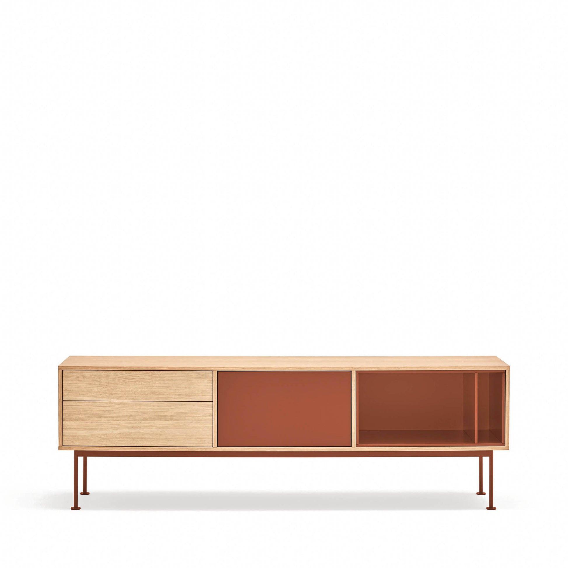 Mueble TV Yoko ambiente salón - Tono cálido roble teja