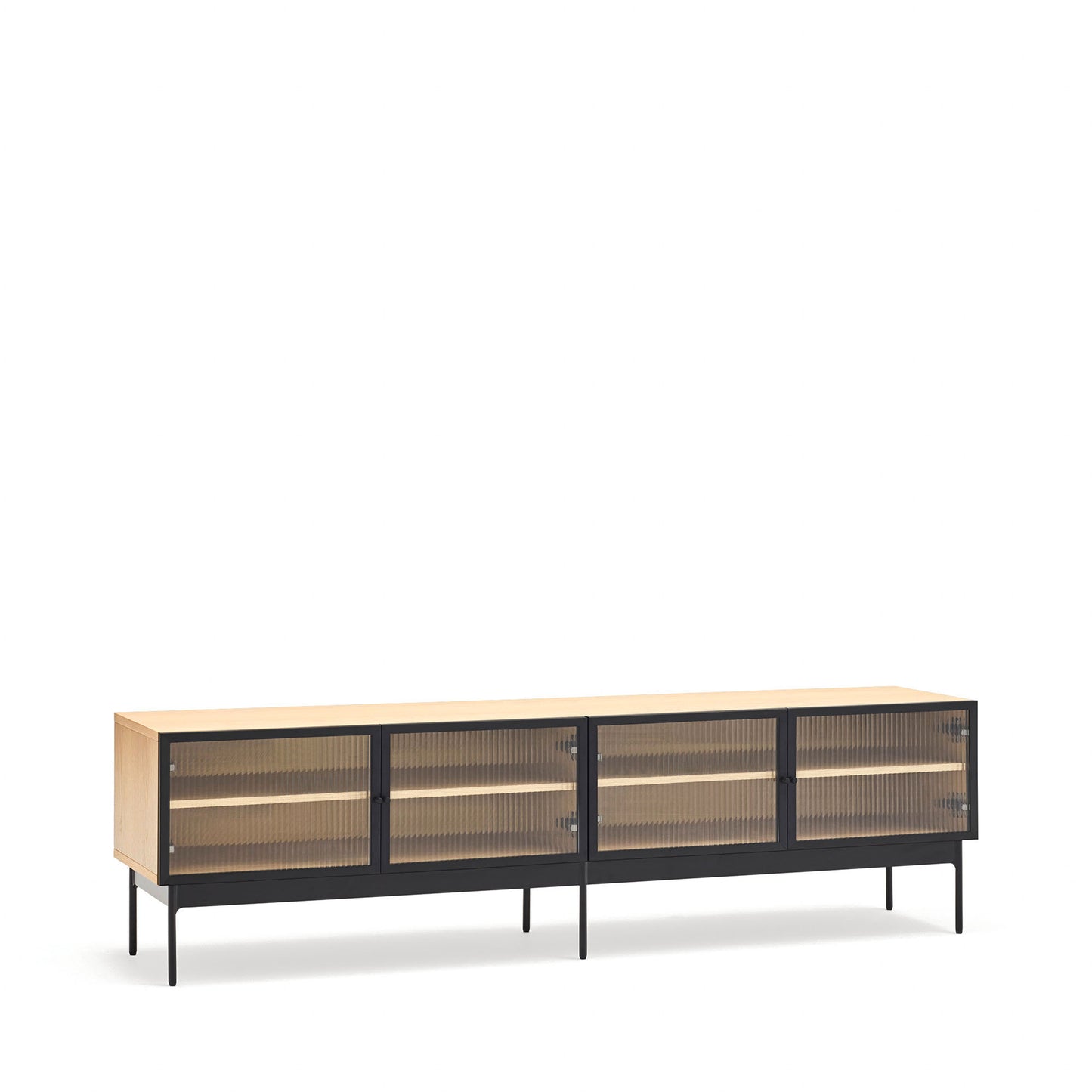 Mueble TV Blur 180 cm roble natural - 4 puertas grandes espacios
