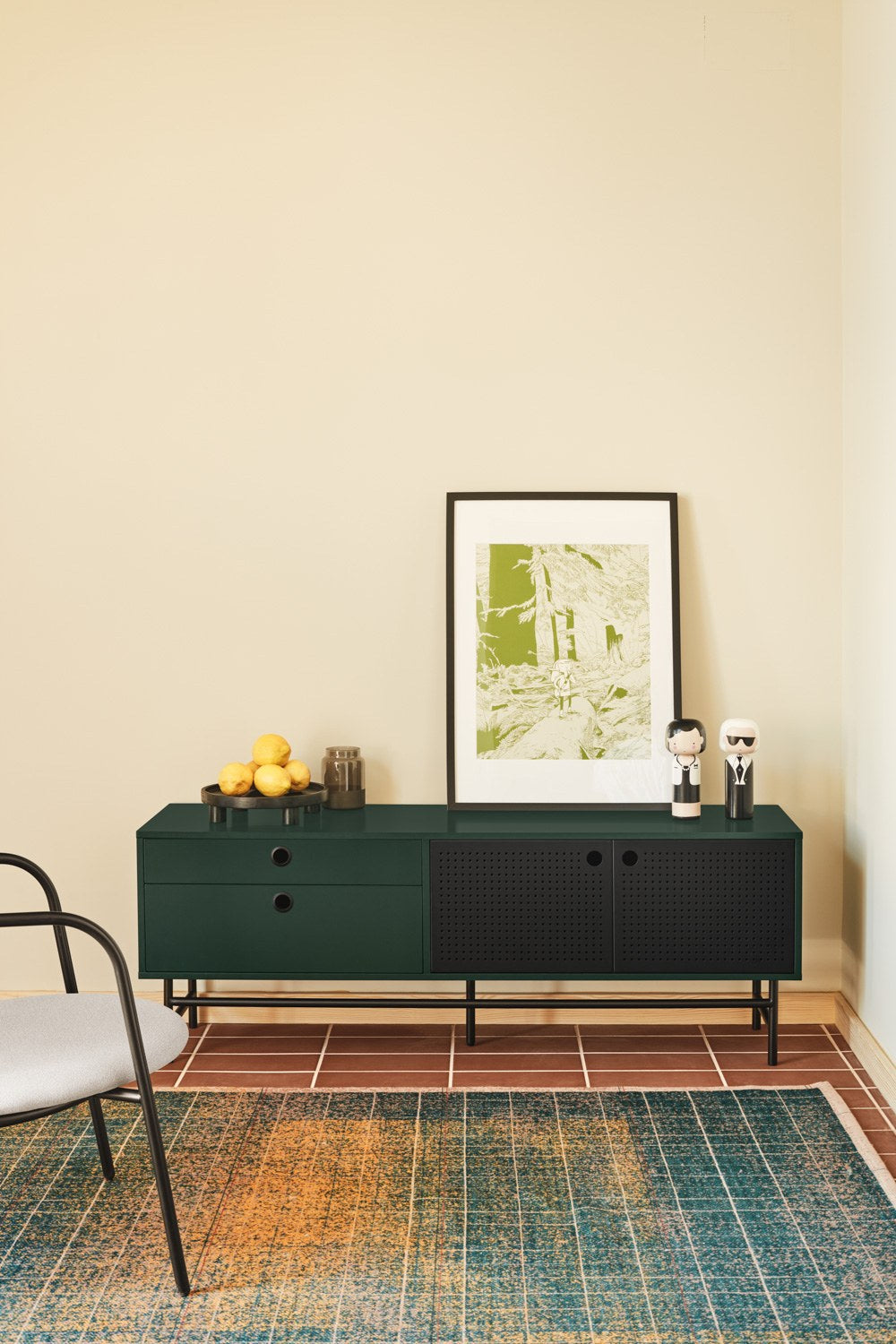 Mueble TV PUNTO 2P2C 140 cm | Teulat - Negro/Verde oscuro (extra 1)