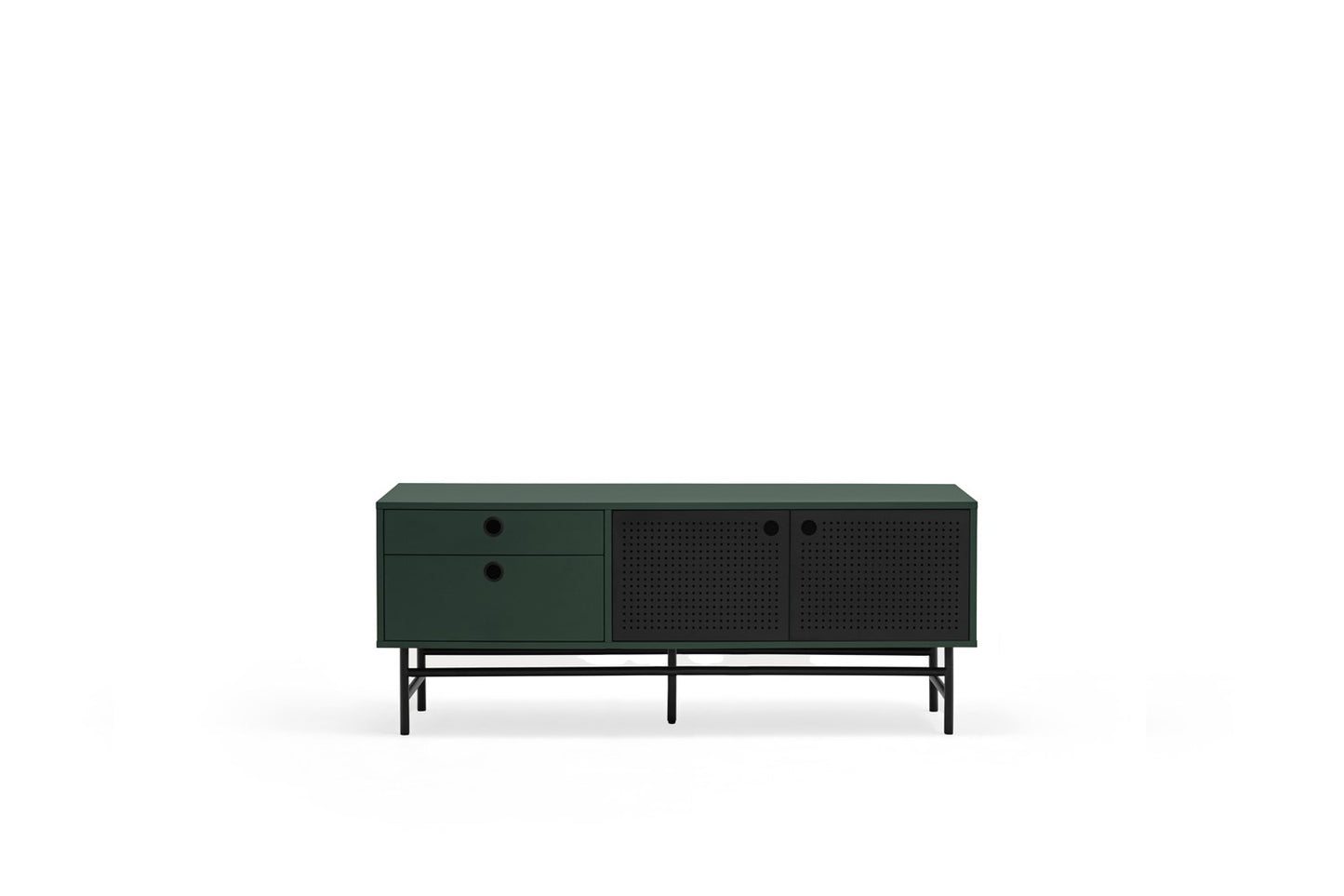 Mueble TV PUNTO 2P2C 140 cm | Teulat - Negro/Verde oscuro (extra 2)