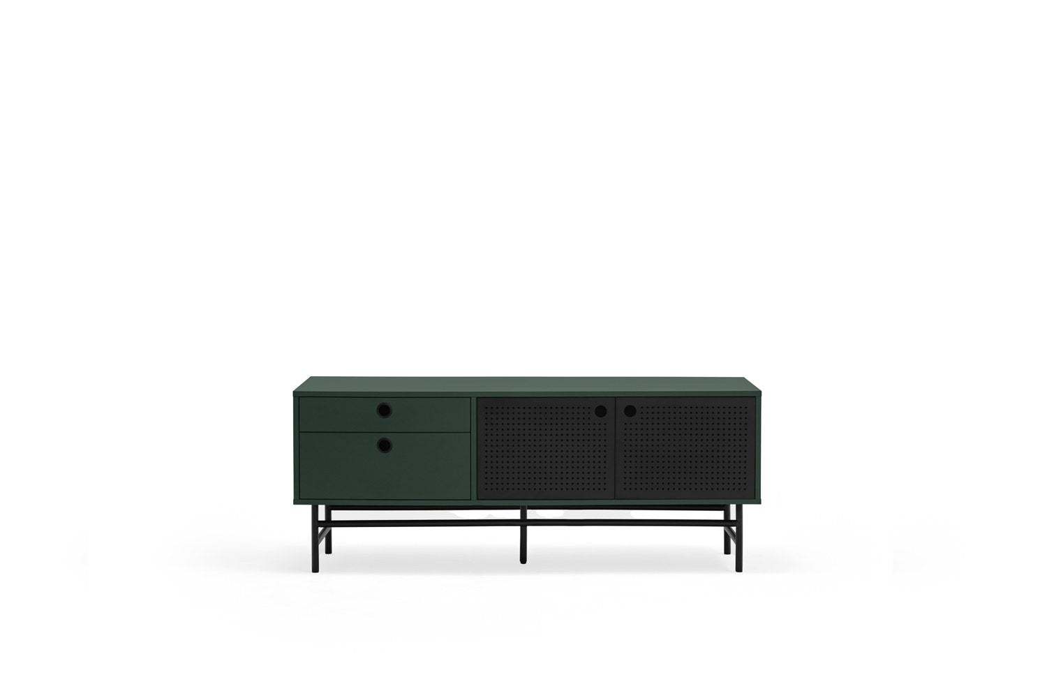 Mueble TV PUNTO 2P2C 140 cm | Teulat - Negro/Verde oscuro (extra 2)