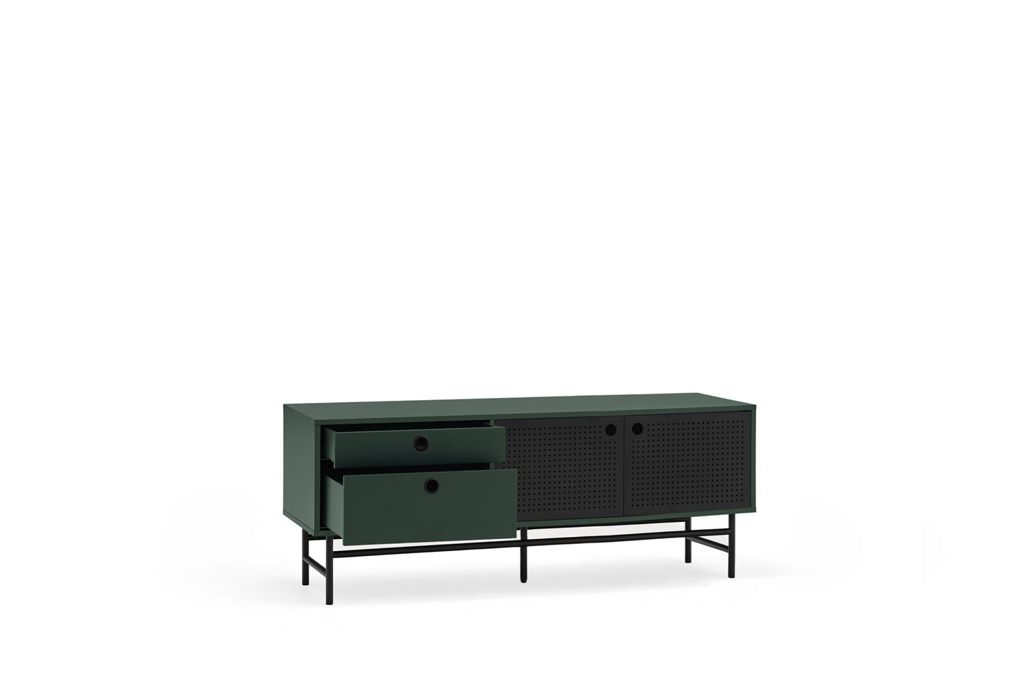 Mueble TV PUNTO 2P2C 140 cm | Teulat - Negro/Verde oscuro (extra 4)