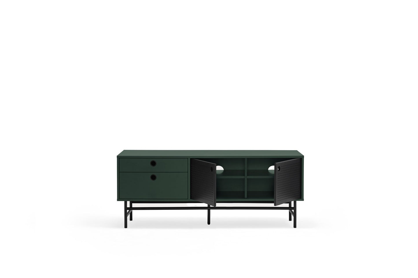 Mueble TV PUNTO 2P2C 140 cm | Teulat - Negro/Verde oscuro (extra 3)