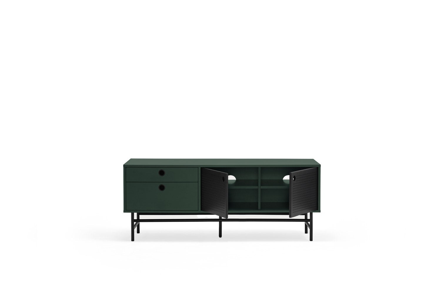 Mueble TV PUNTO 2P2C 140 cm | Teulat - Negro/Verde oscuro (extra 3)