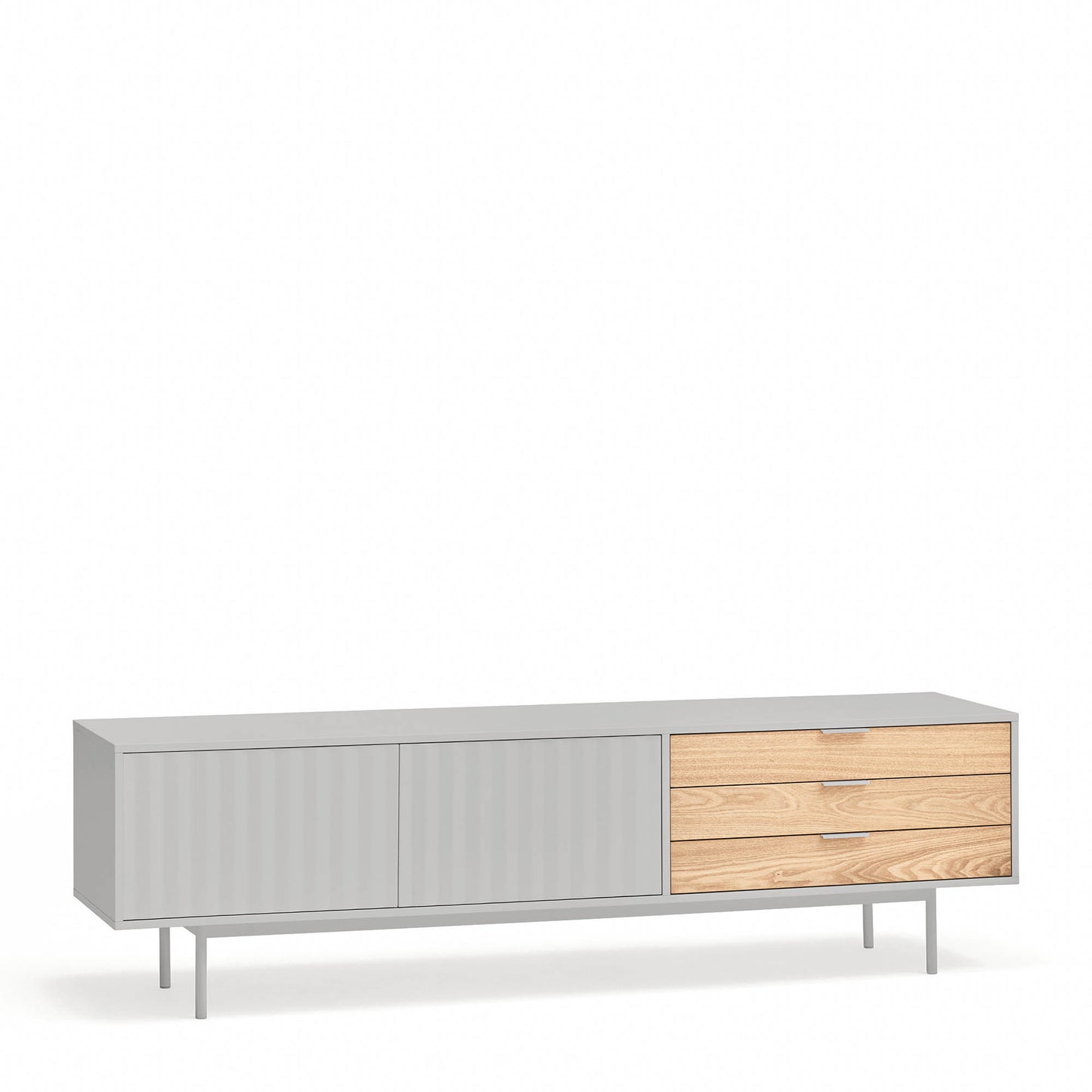 Mueble TV Sierra combinación gris claro roble frente