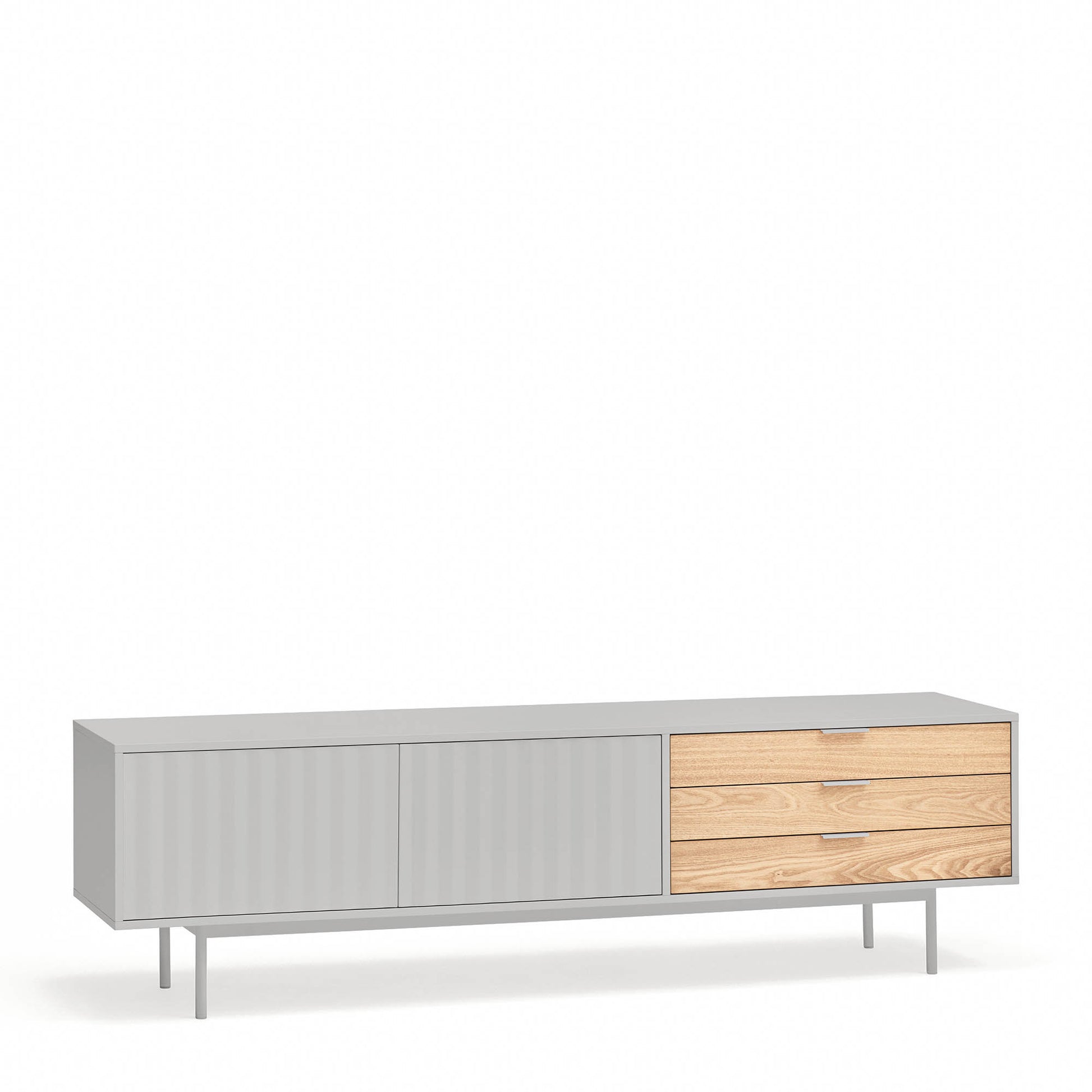 Mueble TV Sierra combinación gris claro roble frente
