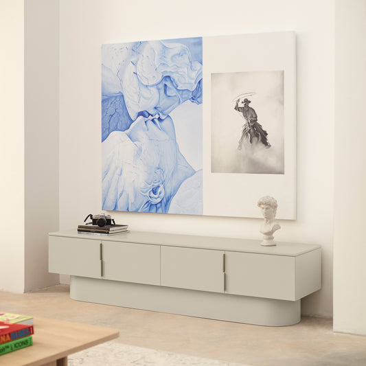 Mueble TV Totem arena - Frente minimalista 4 puertas