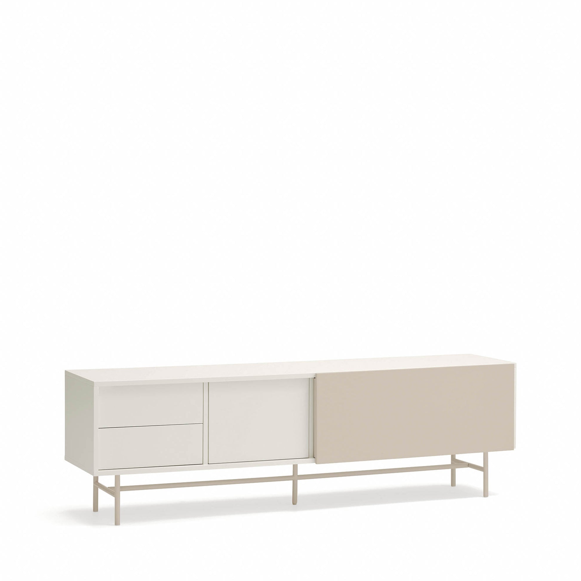 Mueble TV Nube frente puerta corredera aluminio innovador