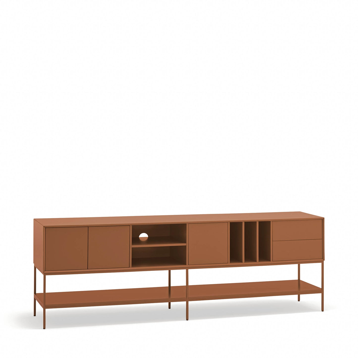 Mueble TV Platt vista completa almacenamiento XXL