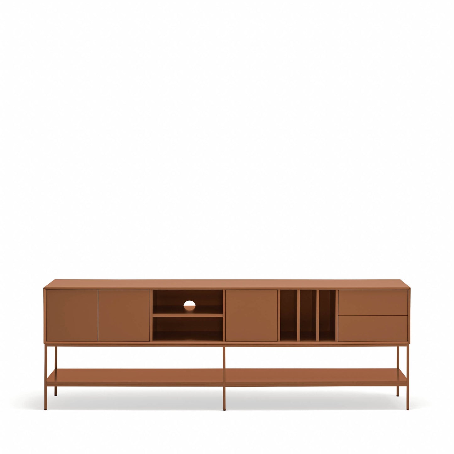 Mueble TV Platt 220 cm para home cinema - Color arcilla mate