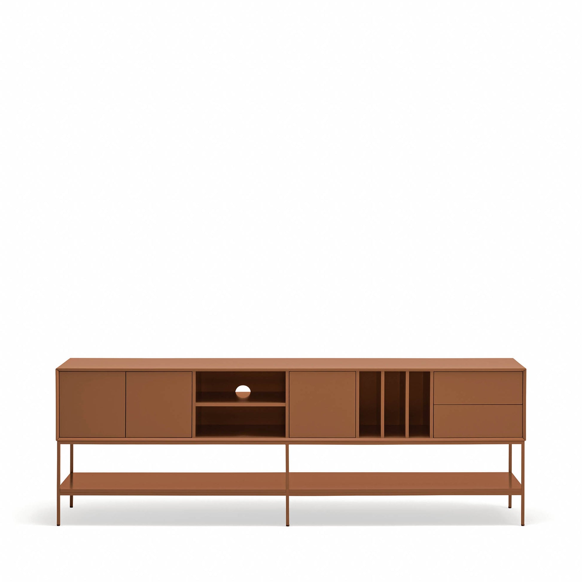 Mueble TV Platt 220 cm para home cinema - Color arcilla mate