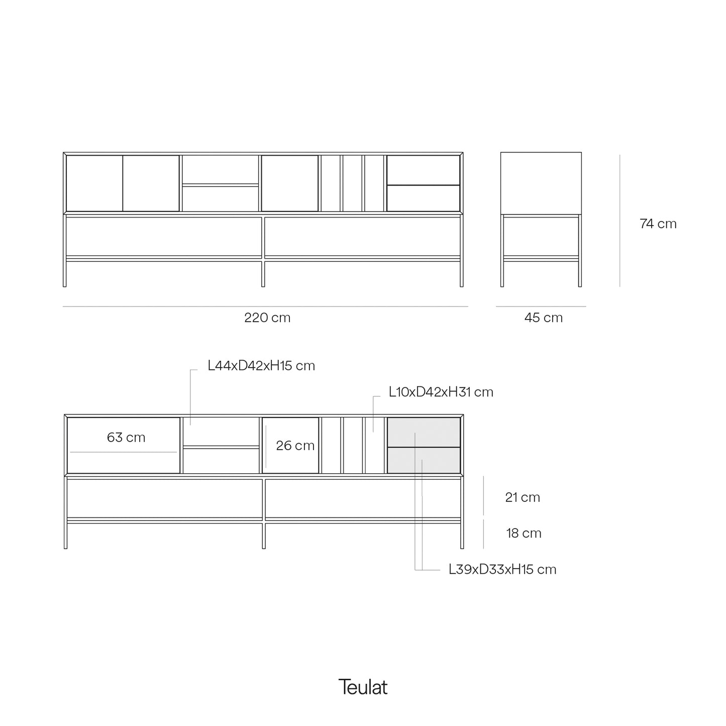 Mueble TV Platt especificaciones - Archivo técnico producto