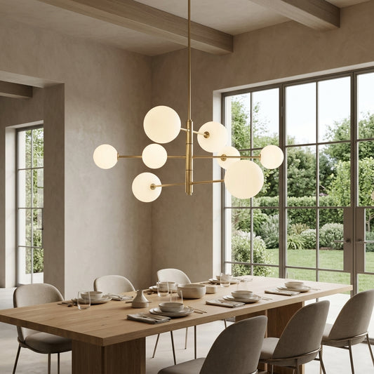 Lámpara Colgante ATOM C1214/8 Aromas del Campo - Ambiente en Comedor de Diseño Contemporáneo
