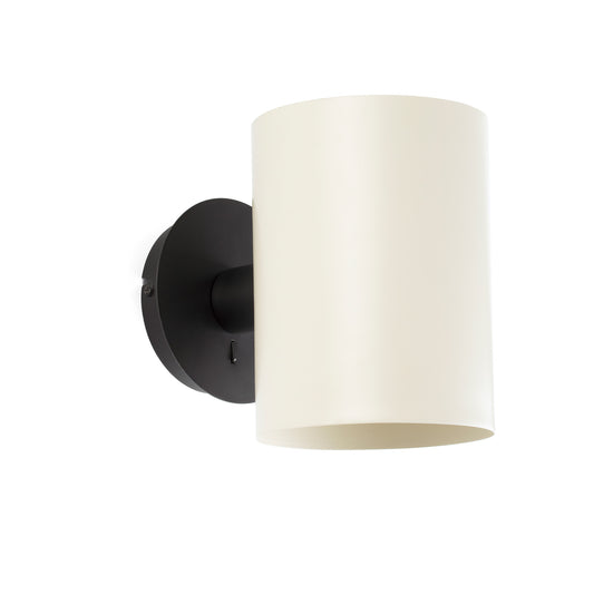 Aplique de Pared Faro Guadalupe Negro con Pantalla Beige - Foto Principal