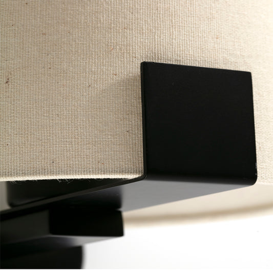 Aplique de Pared Faro Nila Negro con Pantalla Blanco Roto - Detalle