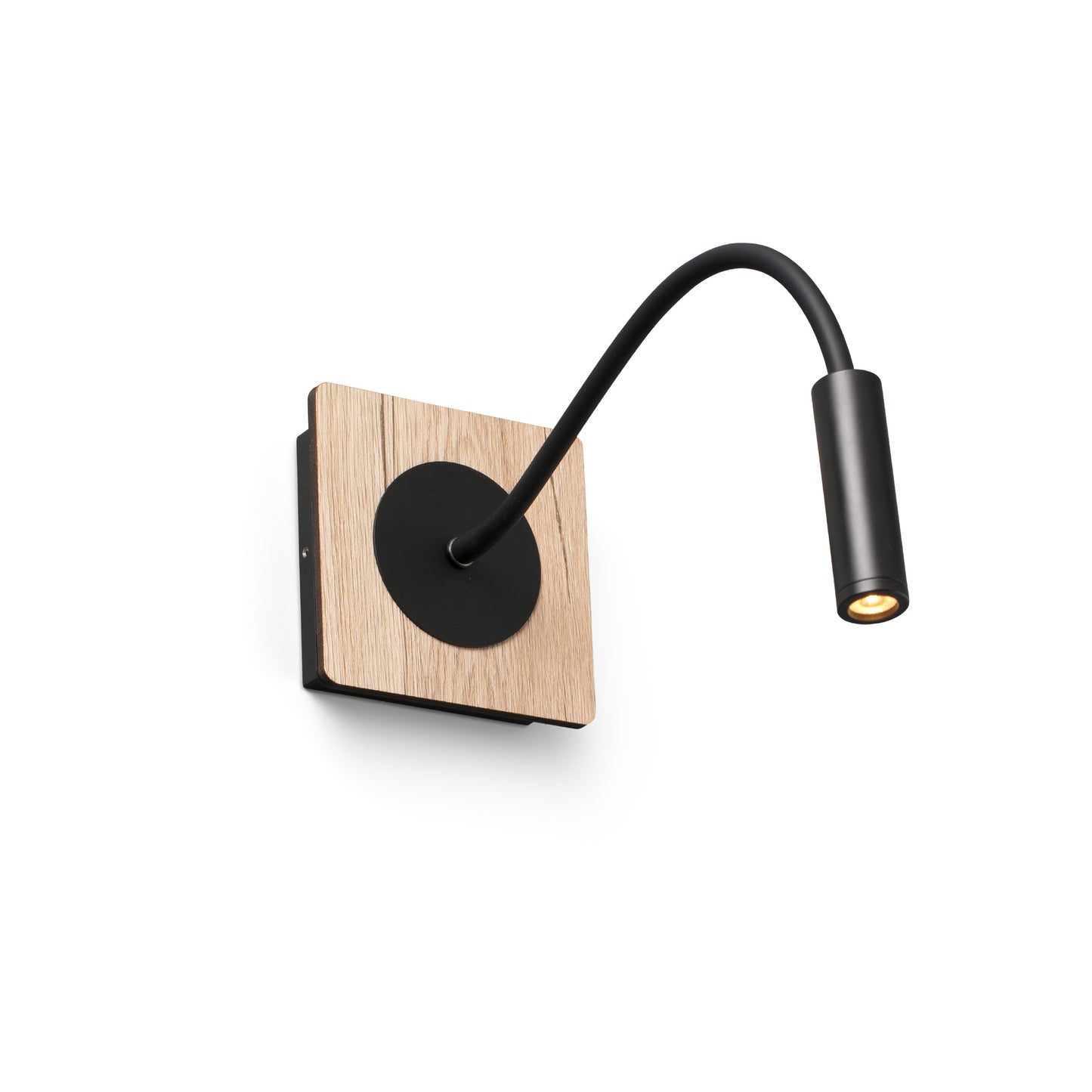 Lector de Pared Faro Mood Roble Natural y Negro LED 2W 3000K - Plano de Cotas