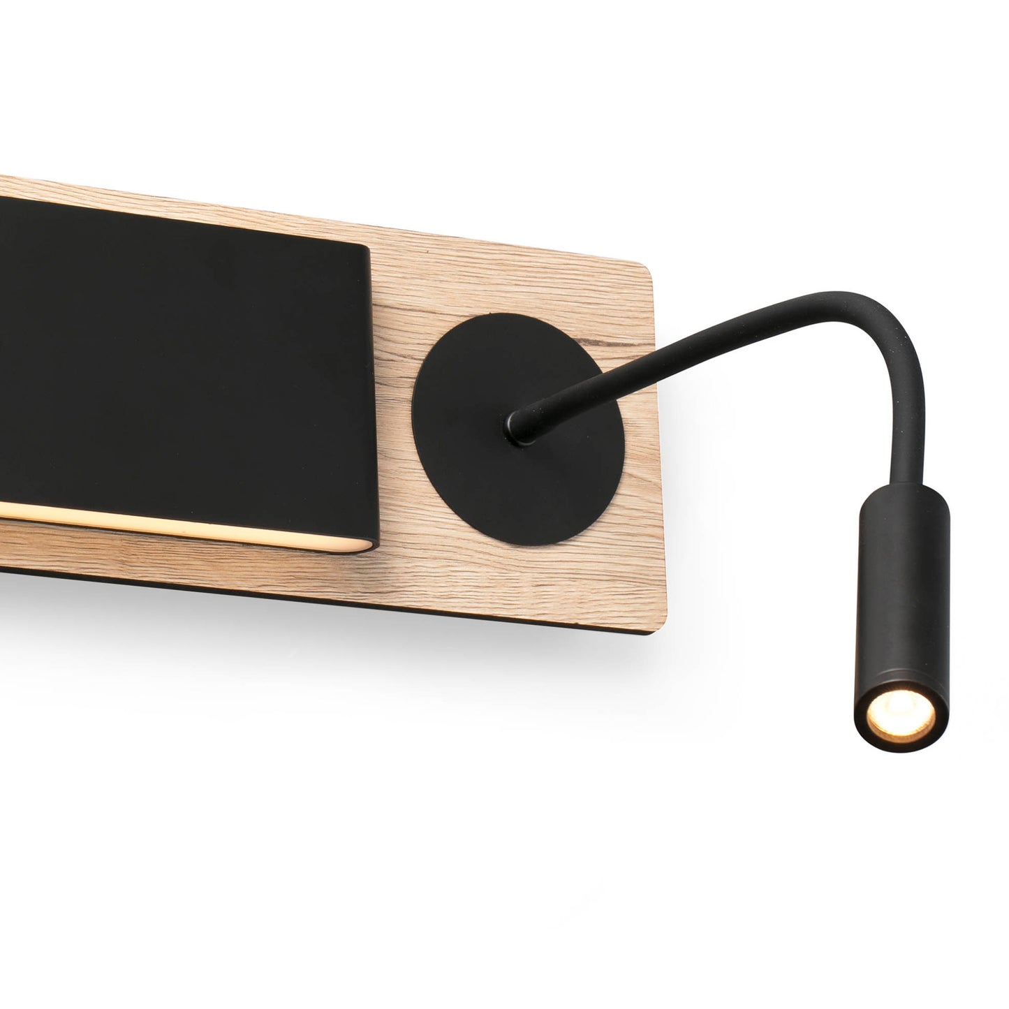 Aplique de Pared Faro MOOD con Lector LED y Madera de Roble Diseño Nahtrang