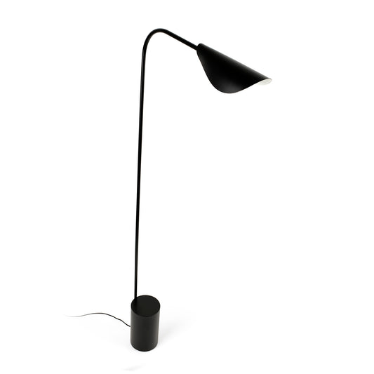 Lámpara de Pie de Salón Faro Liggera Negro Mate con Esfera Opal - Detalle
