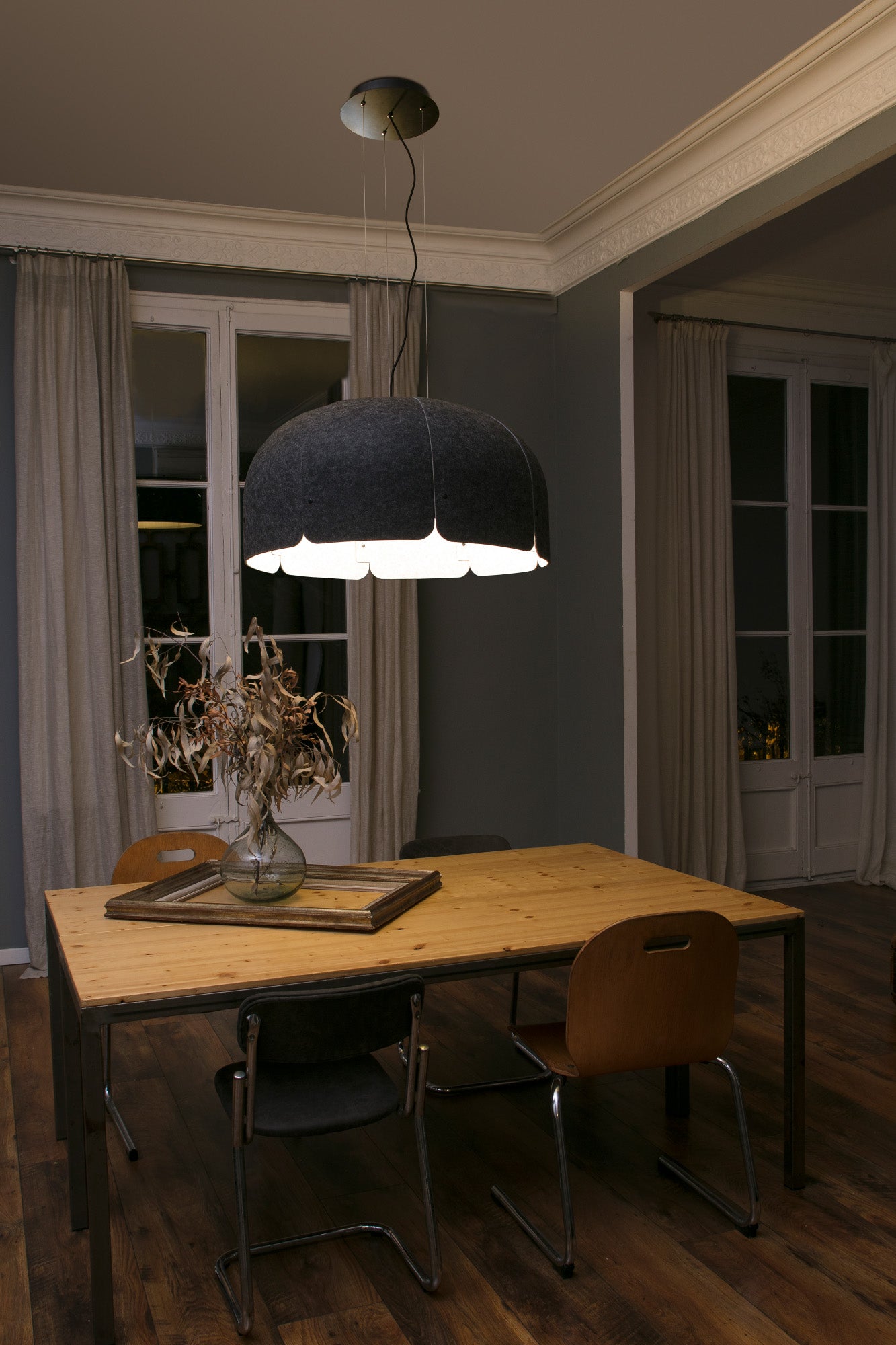Lámpara Colgante Acústica Fonoabsorbente Faro MUTE Ø80cm Diseño Nahtrang LED 24W