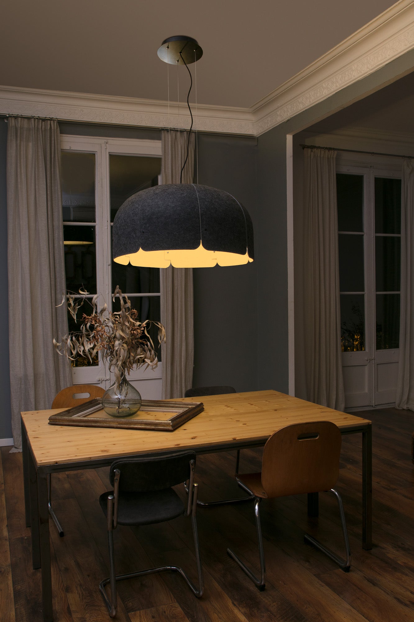 Lámpara Colgante Acústica Fonoabsorbente Faro MUTE Ø80cm Diseño Nahtrang LED 24W