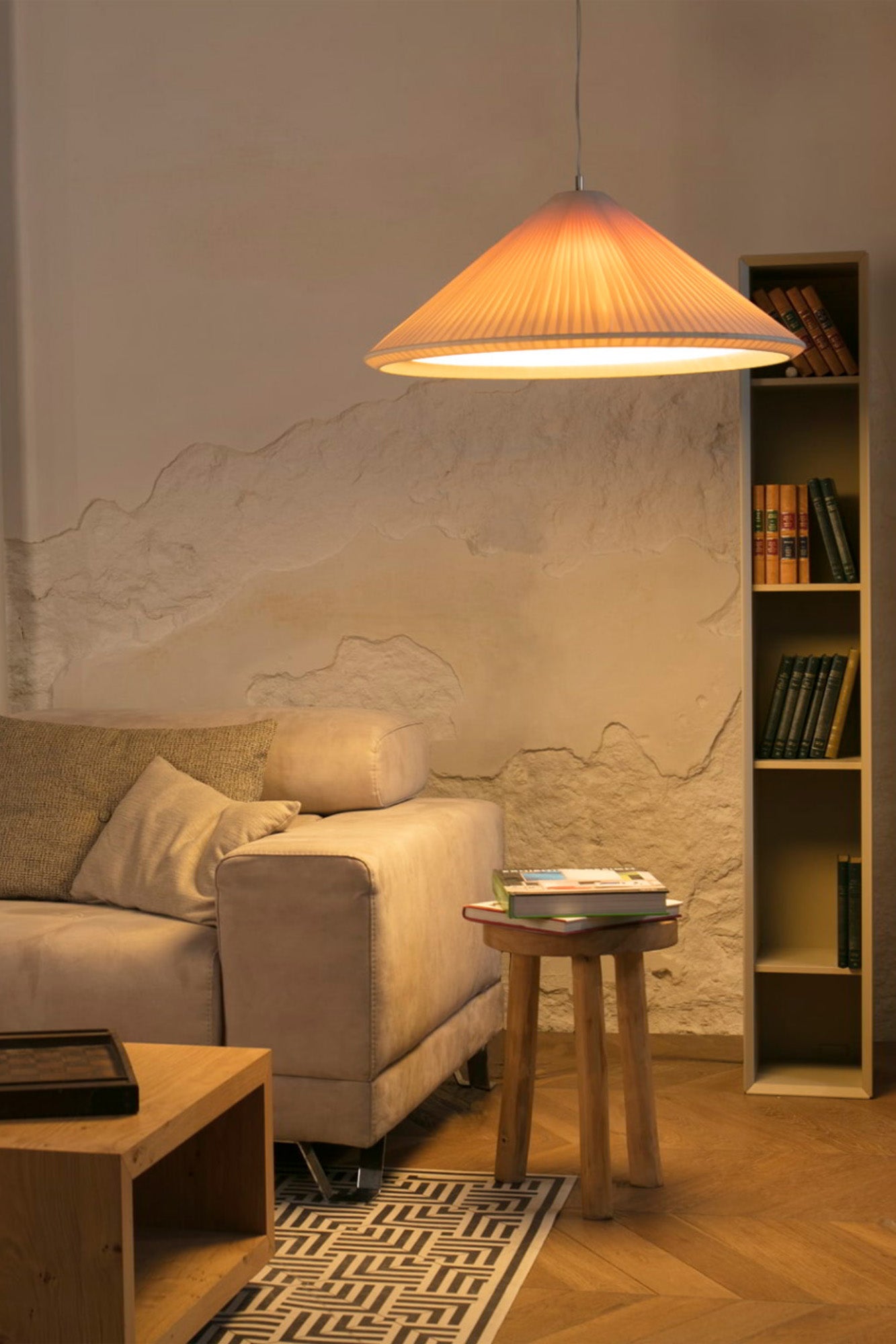 Lámpara Colgante Faro Saigon-In Ø70cm Blanco Marfil - Ambiente