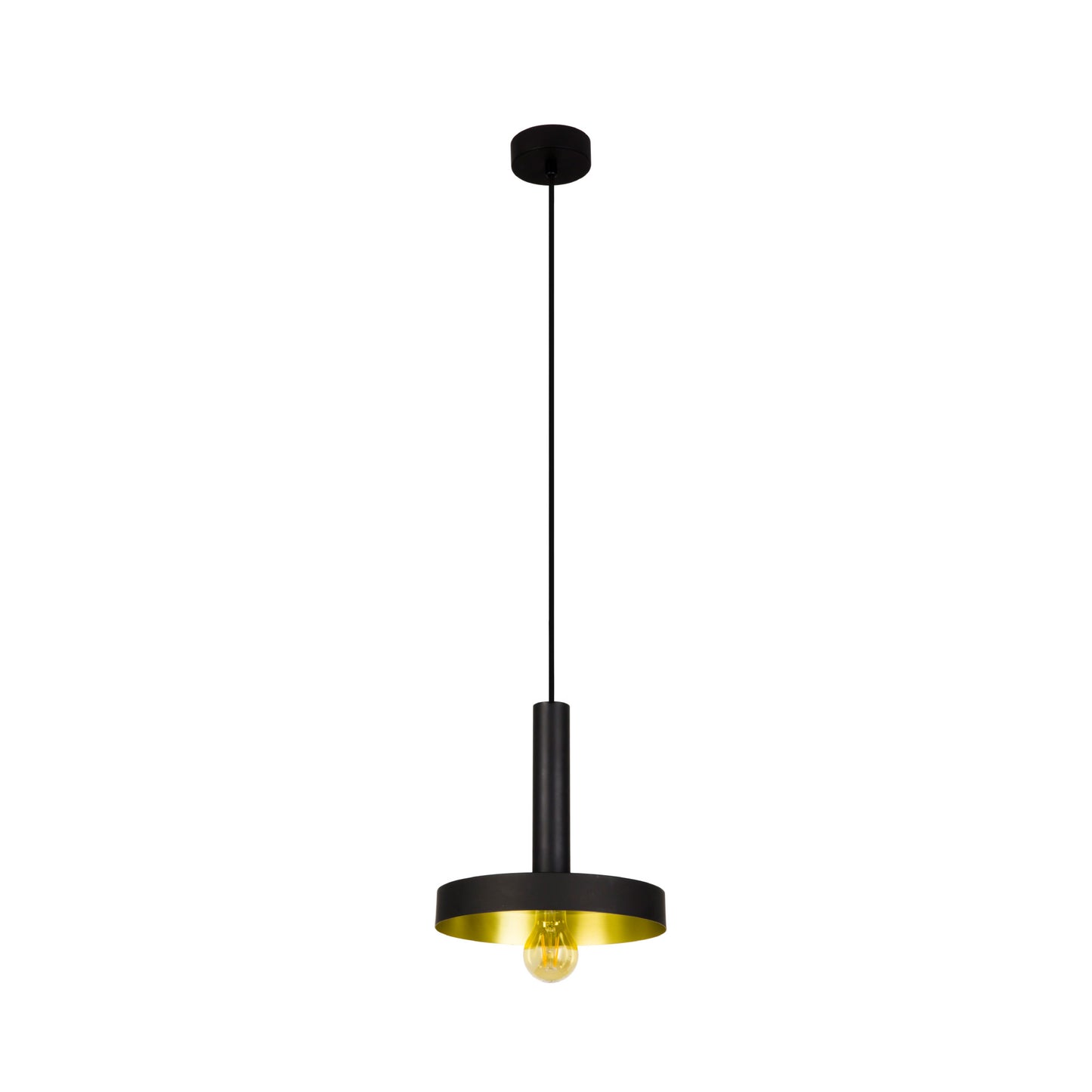 Lámpara Colgante Faro Whizz Negro y Oro Satinado 1xE27 - Foto Principal