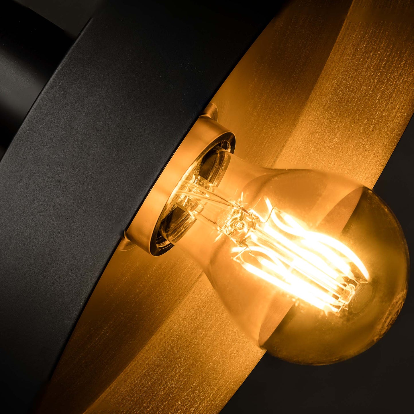 Lámpara Colgante Faro Whizz Negro y Oro Satinado 1xE27 - Detalle