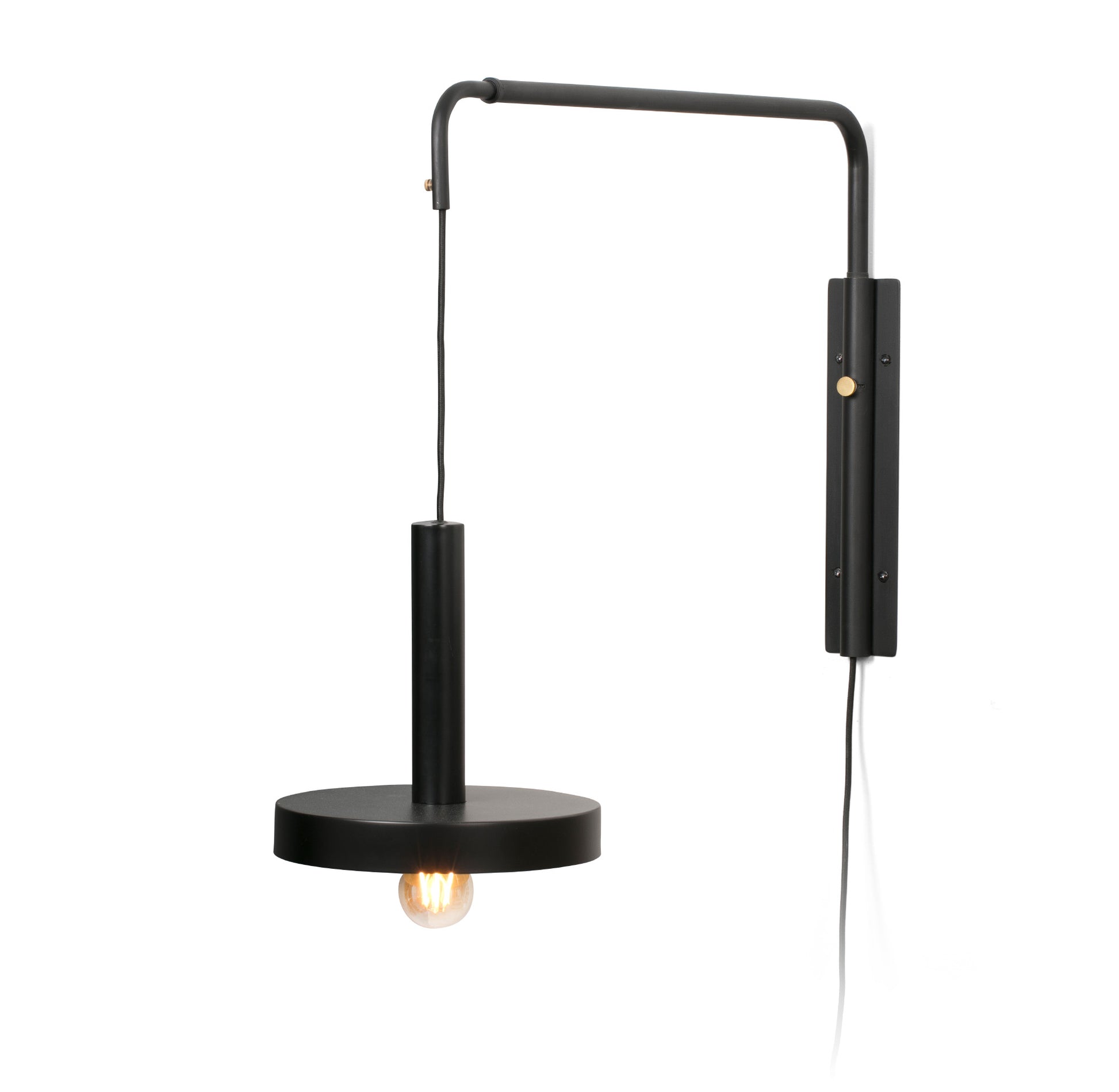 Aplique de Pared Extensible Faro Whizz Negro y Oro Satinado 1xE27 - Foto Principal