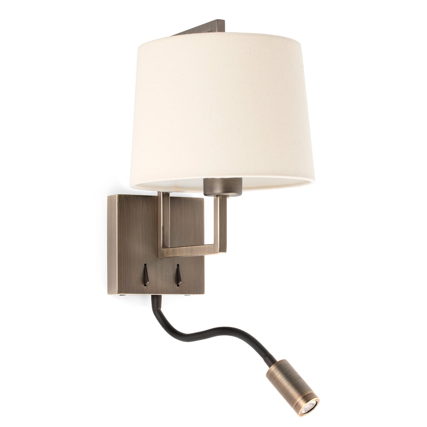 Aplique FRAME Faro en oro viejo con lector LED y pantalla negra