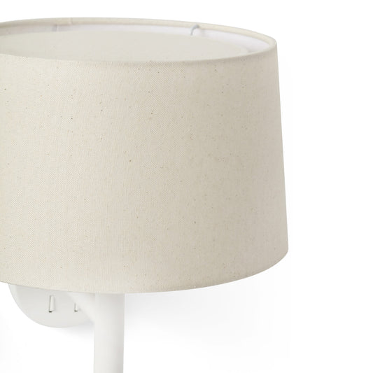 Aplique WINDSOR Faro blanco con lector LED y pantalla de lino