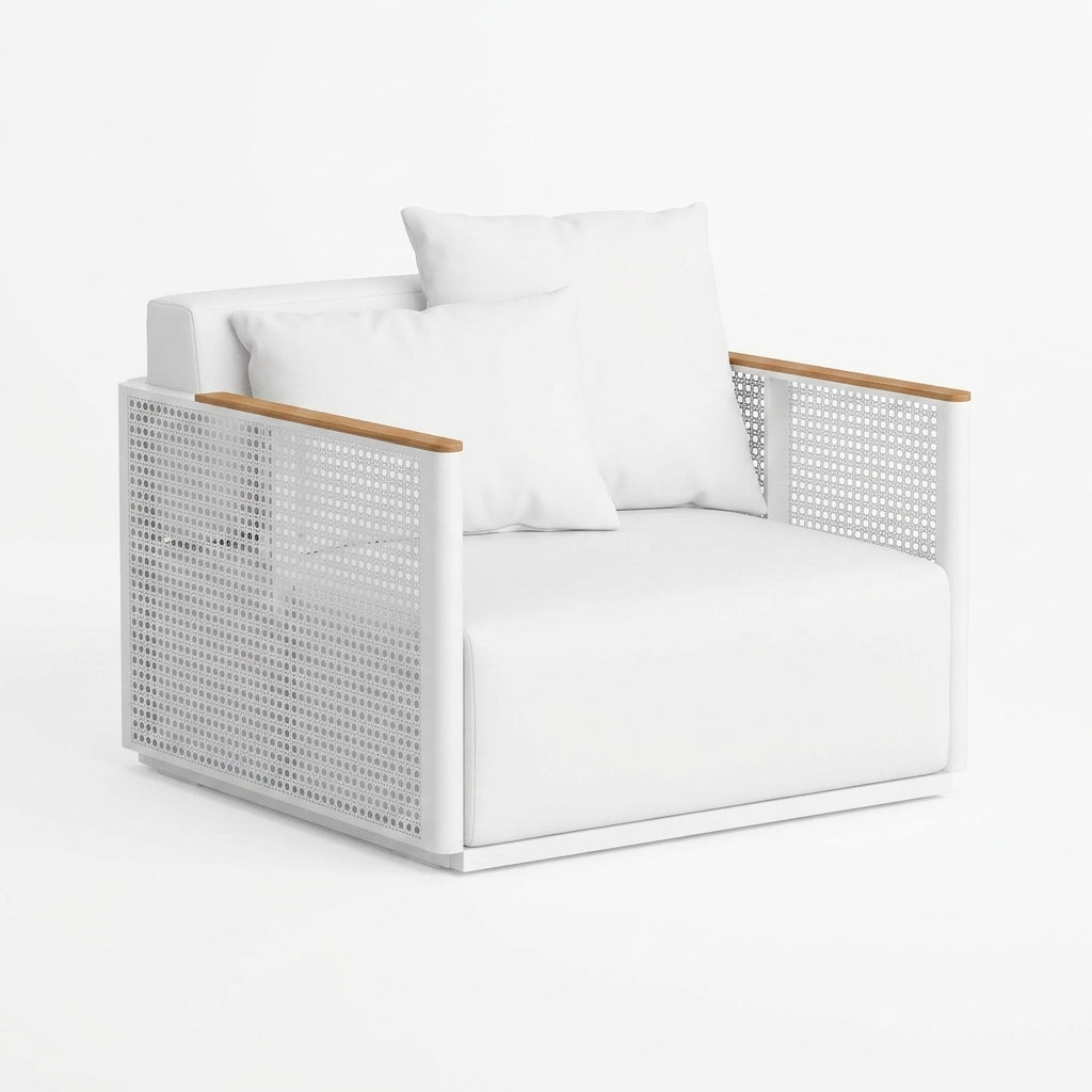 Sillón Lounge de Exterior Gandia Blasco BOSC · Madera de Iroko (Diseño Made Studio) - Blanco