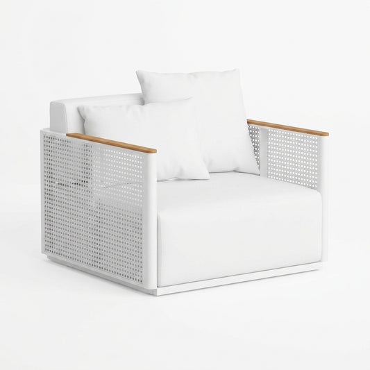 Sillón Lounge de Exterior Gandia Blasco BOSC · Madera de Iroko (Diseño Made Studio) - Blanco