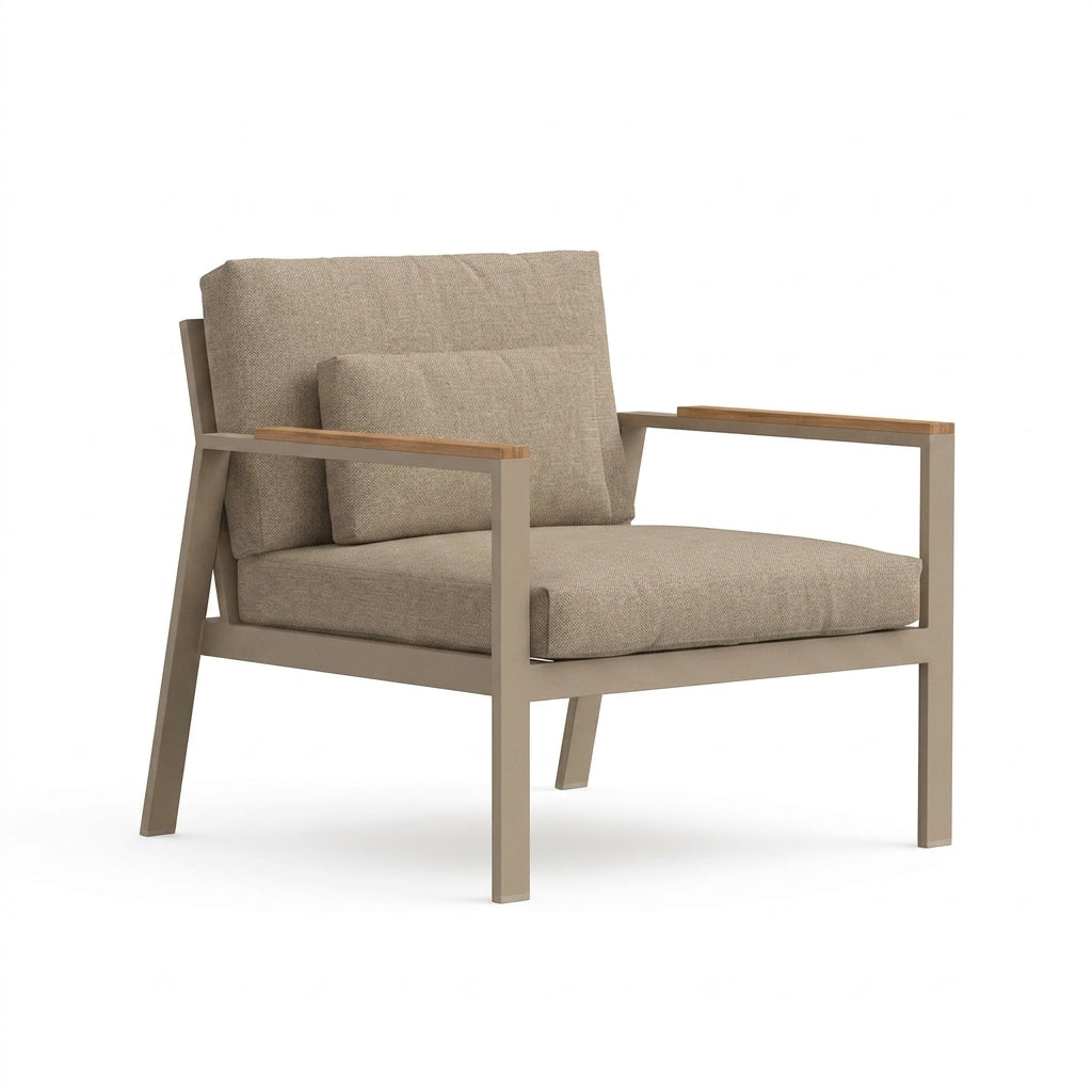 Sillón Lounge de Exterior Gandia Blasco TIMELESS · Madera de Teca (Diseño J.A. Gandía-Blasco & Borja García) - Arena