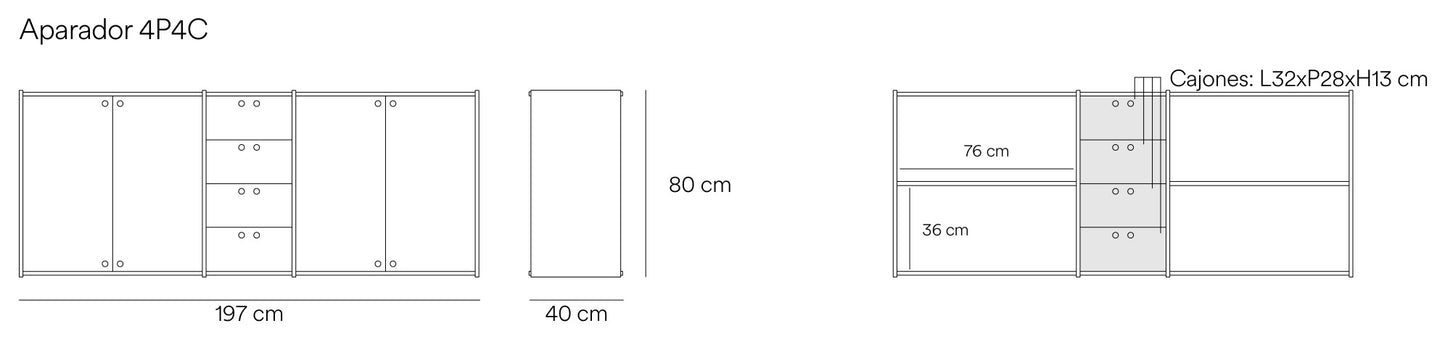 Aparador Wally Teulat | Aparador contemporáneo minimalista