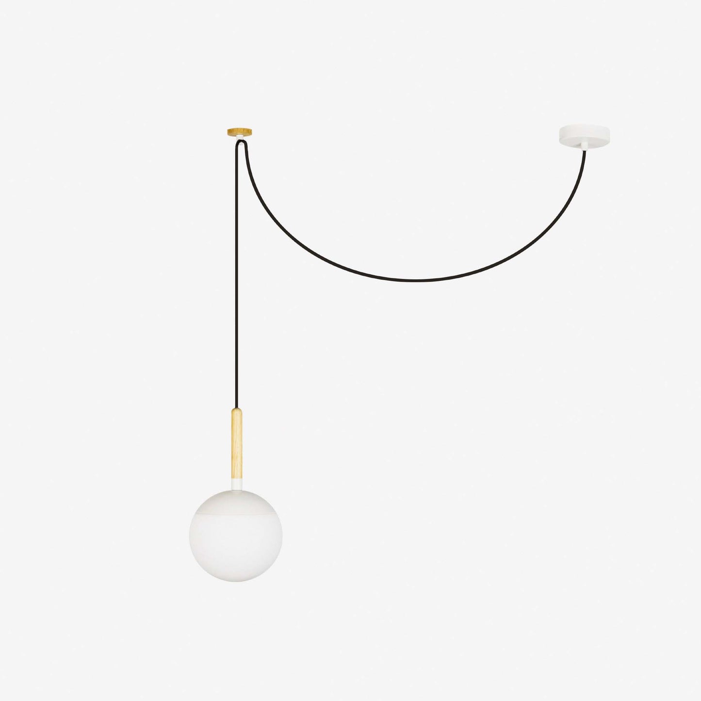 Lámpara Colgante Faro MINE Madera de Haya y Vidrio Opal Diseño Nahtrang