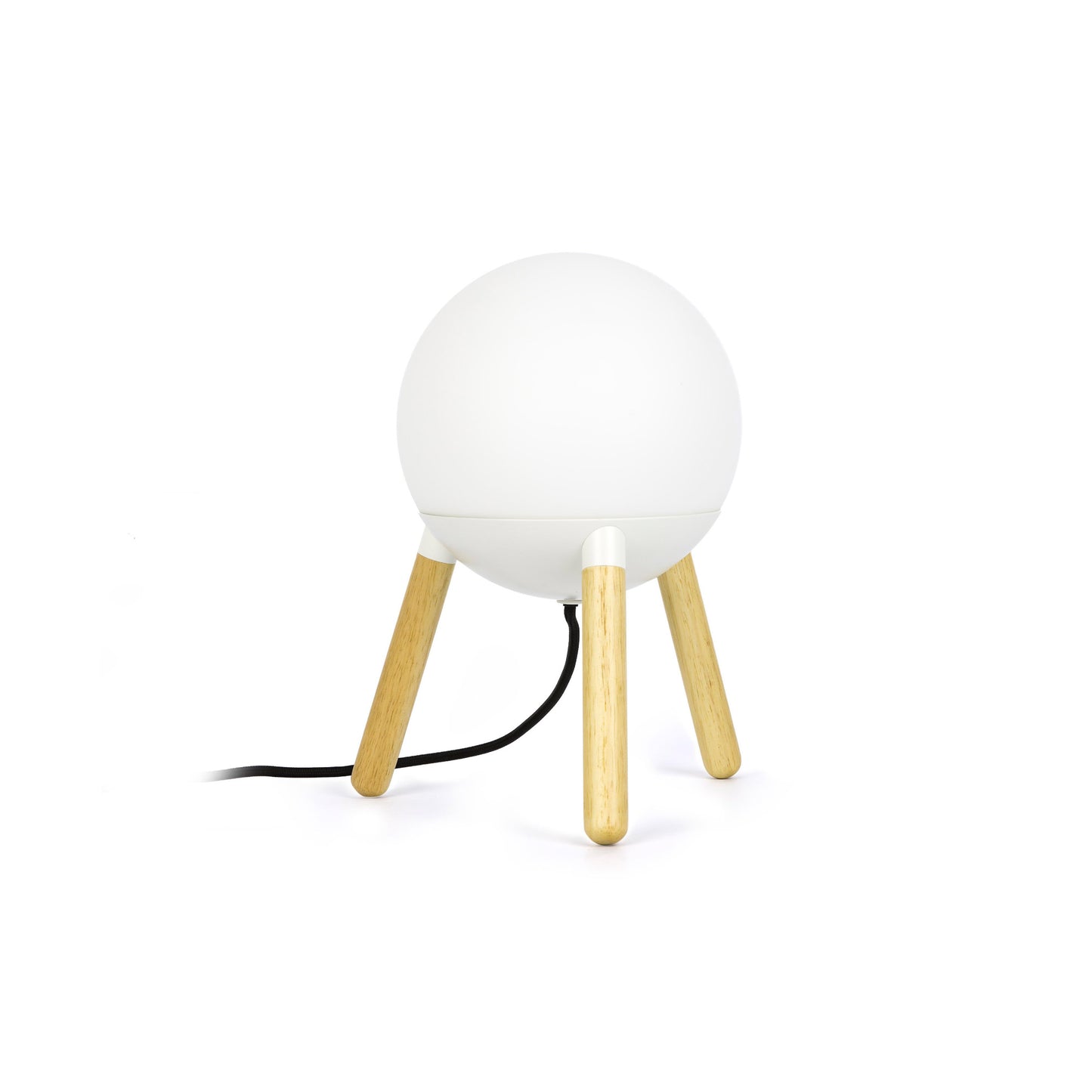 Lámpara de Sobremesa Faro MINE Madera de Haya y Vidrio Opal Diseño Nahtrang
