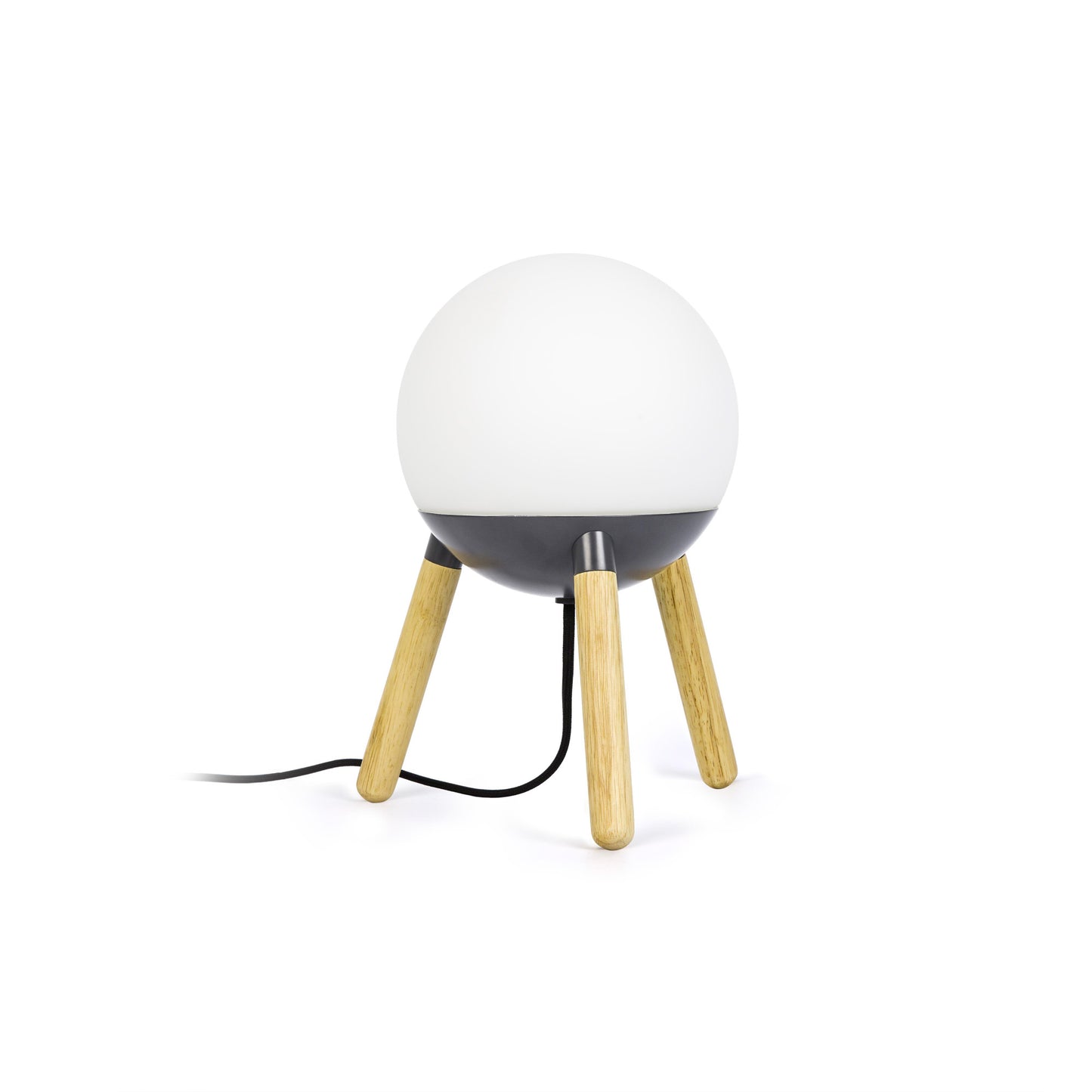Lámpara de Sobremesa Faro MINE Madera de Haya y Vidrio Opal Diseño Nahtrang