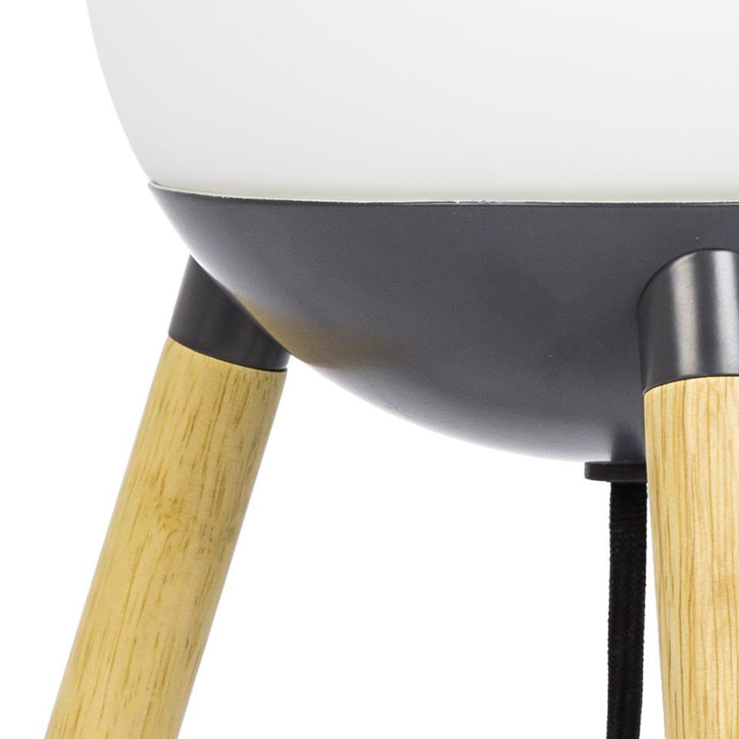 Lámpara de Sobremesa Faro MINE Madera de Haya y Vidrio Opal Diseño Nahtrang