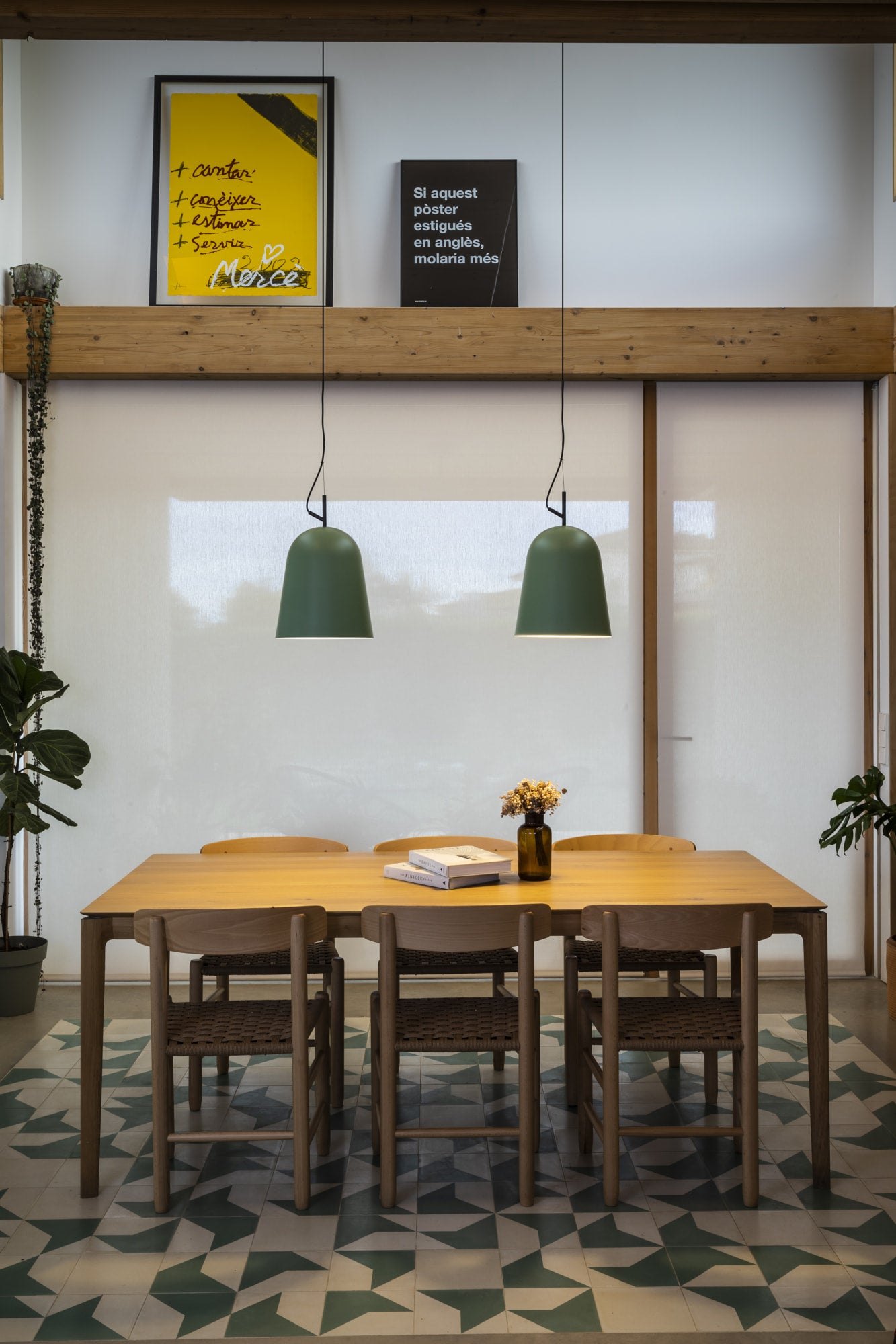 Lámpara Colgante Faro Studio L Verde Salvia 1xE27 - Ambiente