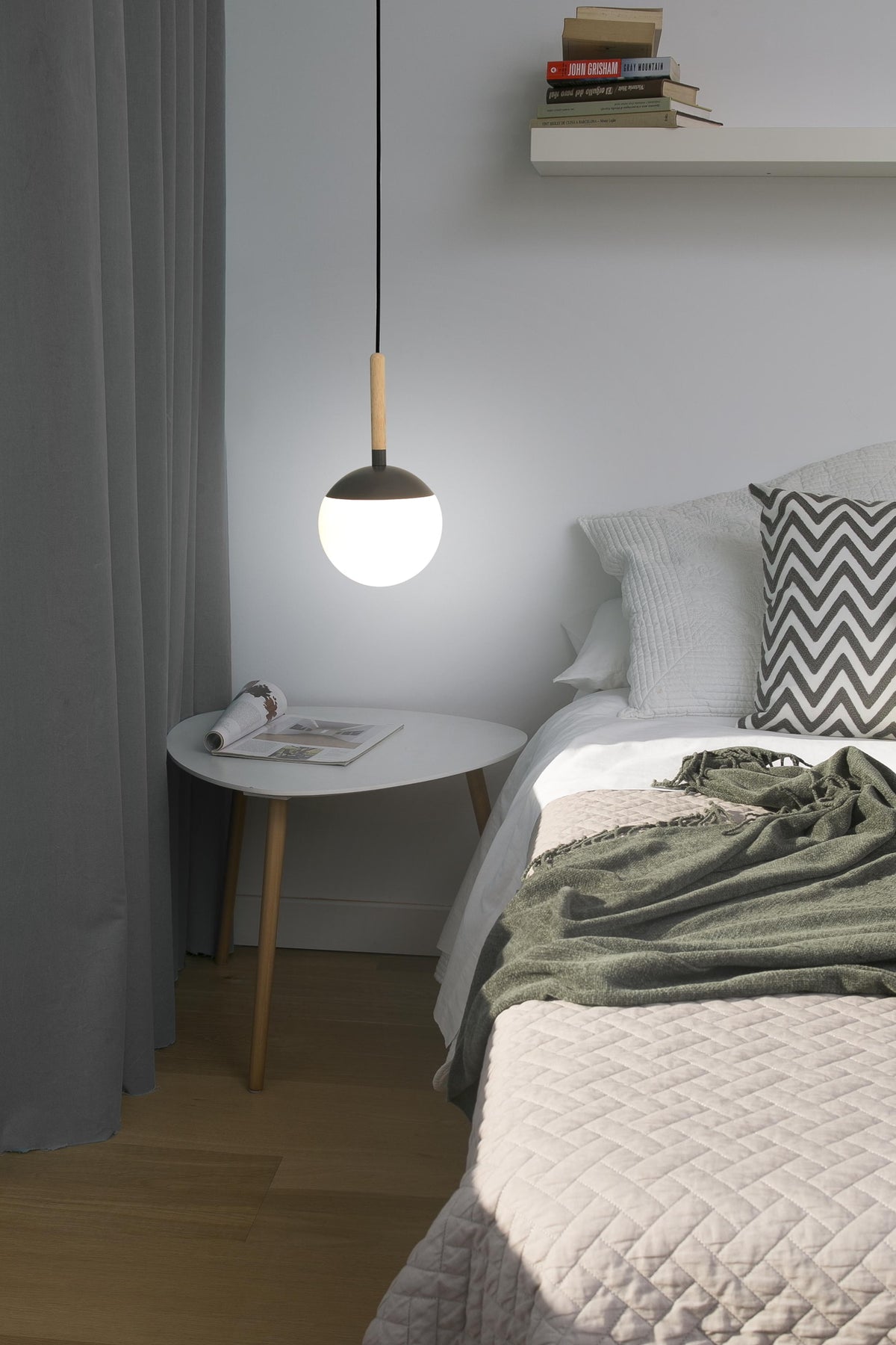 Lámpara Colgante Faro Mine Space 3 Luces Gris Oscuro y Madera - Ambiente