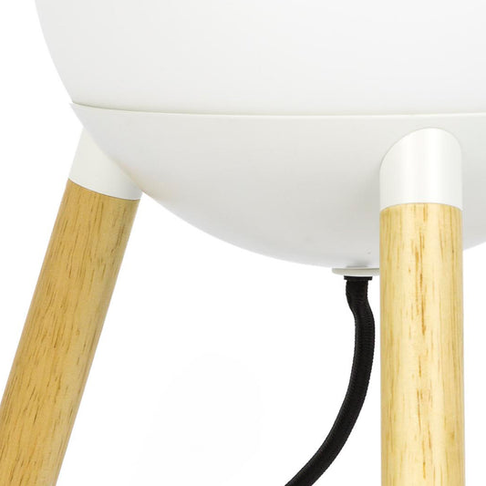 Lámpara de Sobremesa Faro Mine Blanco y Madera 1xE27 - Detalle