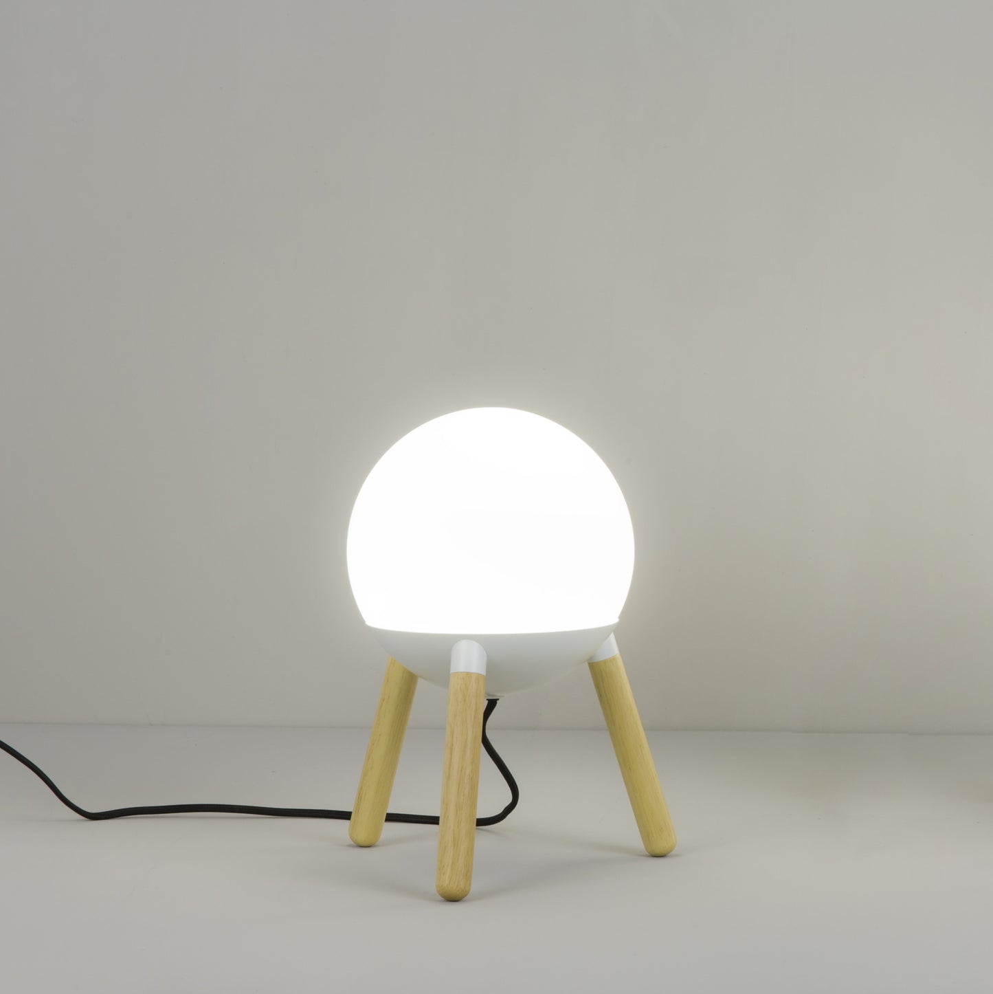 Lámpara de Sobremesa Faro Mine Blanco y Madera 1xE27 - Plano de Cotas