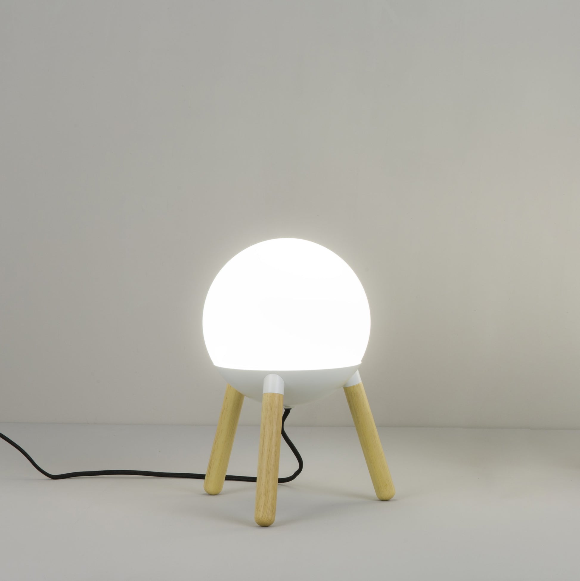 Lámpara de Sobremesa Faro Mine Blanco y Madera 1xE27 - Plano de Cotas