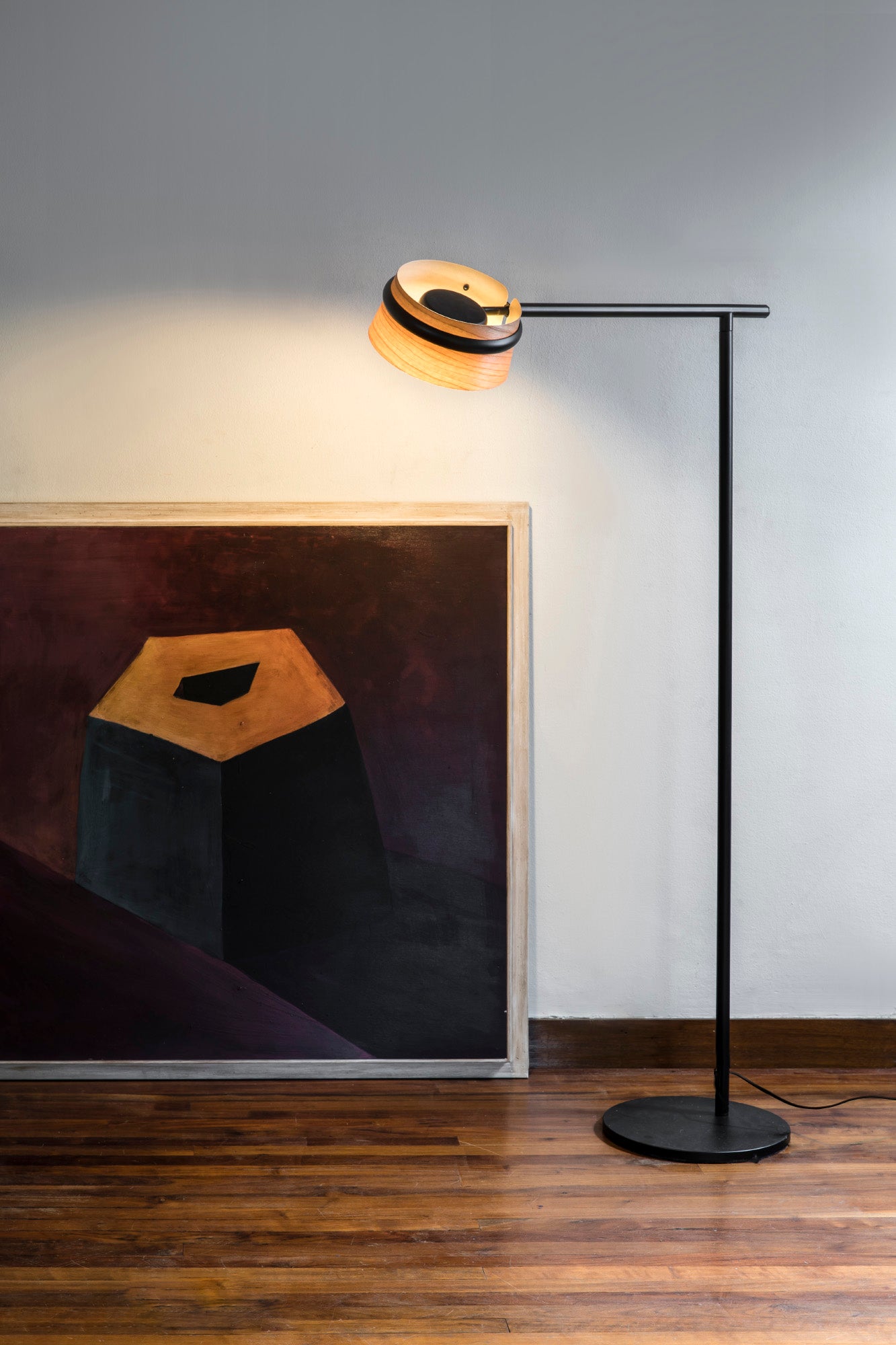 Lámpara de Pie Faro LOOP Madera Natural Diseño Estudi Ribaudí LED 6W