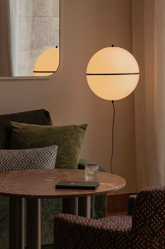 Lámpara colgante DOME M negra con interruptor FARO Barcelona ambiente interior
