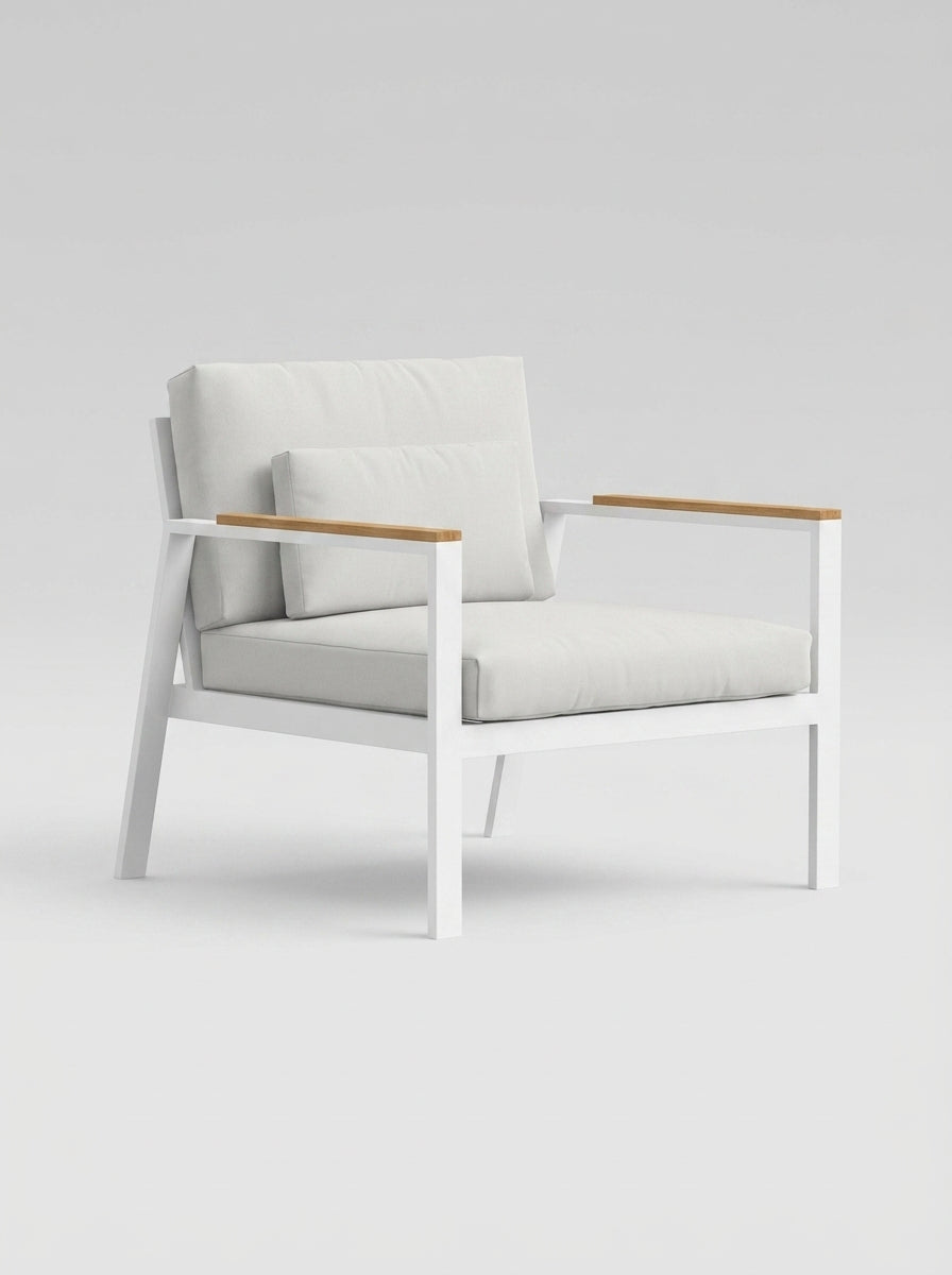 Sillón Lounge de Exterior Gandia Blasco TIMELESS · Madera de Teca (Diseño J.A. Gandía-Blasco & Borja García) - Blanco